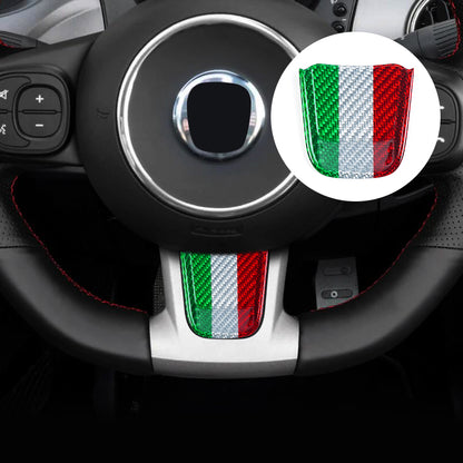 Inserto in Carbonio per volante - Carbonio Nero o Tricolore - Fiat 500/Abarth Restyling