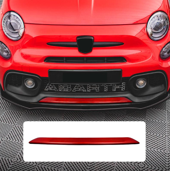 Cover Splitter frontale - Carbonio Tricolore, Nero o Rosso - Fiat 500 Abarth Restyling