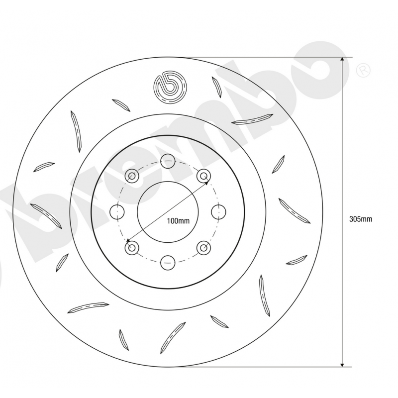 Coppia di dischi DISCO BREMBO SPORT | TY3 305 mm per Impianto Brembo Grande punto/Evo abarth