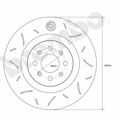 Coppia di dischi DISCO BREMBO SPORT | TY3 305 mm per Impianto Brembo Grande punto/Evo abarth